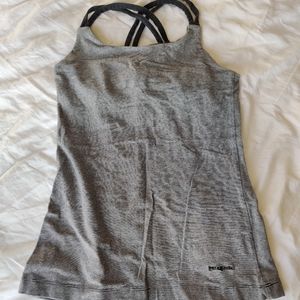 Patagonia Black and White Stripe Athletic Tank XS